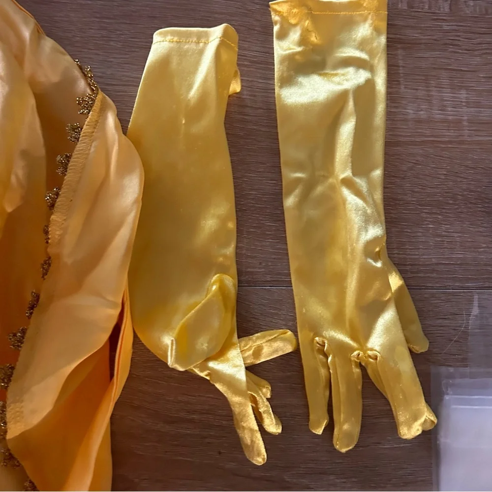 Disney Gold Princess belle beauty and the beast Halloween Costume Kids 8-10 L